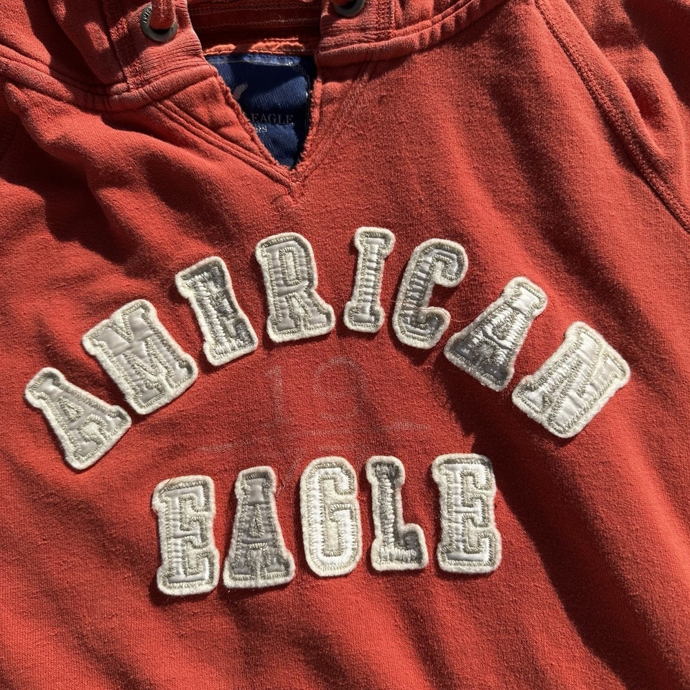 American Eagle Outfitters Sweatshirt Hoodie Embroidered Letters Red